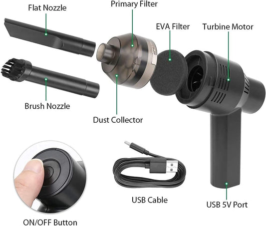 New Cordless Mini Computer Vacuum, Portable Vacuum Cleaner Keyboard Cleaner Kit - Cleaning Dust, Hairs, Crumbs, Scraps, Ash for Laptop, Keyboard, Computer,Car, Pet House, Sewing Machine