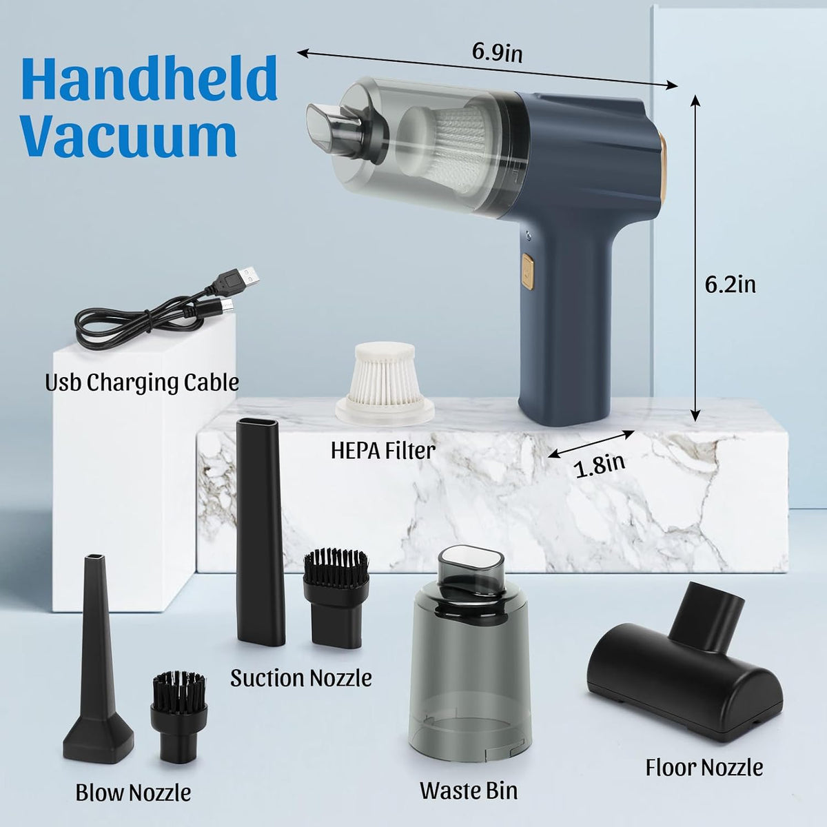 New Cordless Mini Computer Vacuum, Portable Vacuum Cleaner Keyboard Cleaner Kit - Cleaning Dust, Hairs, Crumbs, Scraps, Ash for Laptop, Keyboard, Computer,Car, Pet House, Sewing Machine