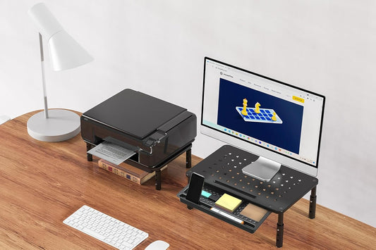 2 Pack Monitor Stand Riser with Drawer, 3 Height Adjustable