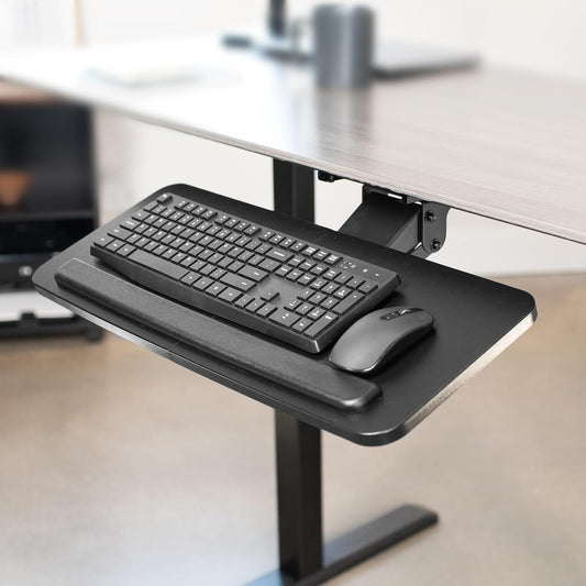 Black Under Desk 25 x 10 in Keyboard Tray, MOUNT-KB03B