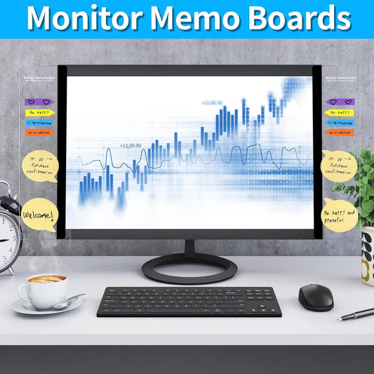 Monitor Memo Board, 4PCS Computer Monitor Side Panel Memo Board