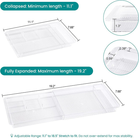 Expandable Shallow Vanity Plastic Makeup Drawer Organizers