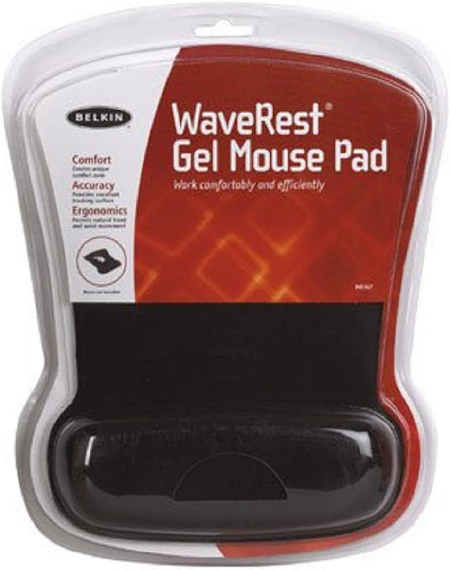 WaveRest Gel Mouse Pad, Black (F8E262-BLK), 1 Pack