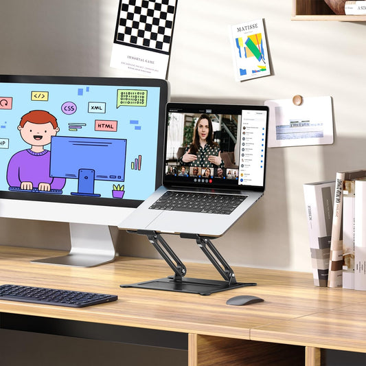 Adjustable Laptop Stand for Desk, 10-15.6“ Laptop Riser, Black