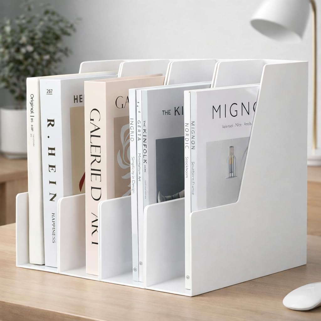 Vertical Magazine File Holder, 4 Pack, Black