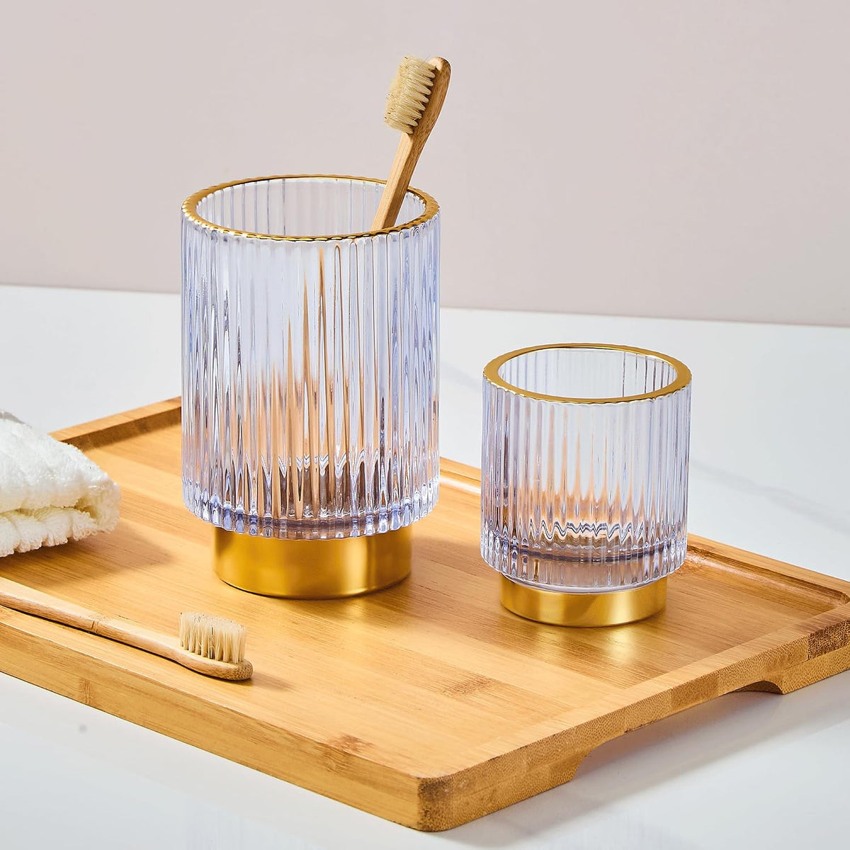 Makeup Brush Holder Organizer,Toothbrush Holders,Desk Pen Pencil Holder,Multifunctional Vintage Glass Brush Cup(L/Green/A3-6-US)