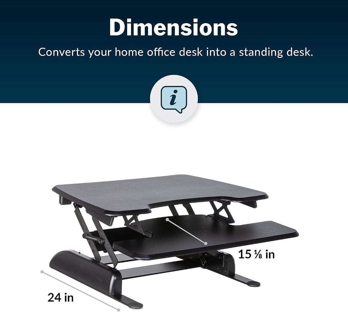 VariDesk Essential 36 - Two-Tier Standing Desk Converter for Monitor & Accessories - Height Adjustable Sit Stand Desk - Fully Assembled Monitor Riser for Home Office - 36" Wide, Black