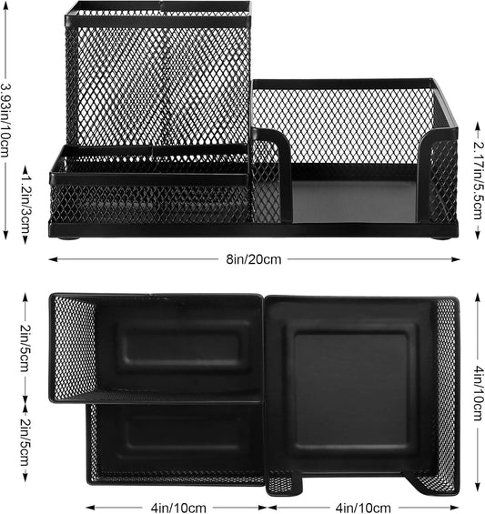 Mesh Pen Holder, Desk Organizer for Home Office, Black