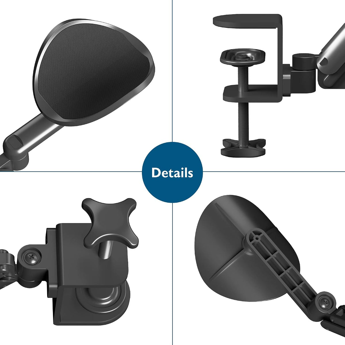 Adjustable Arm Rest for Desk, 360° Rotating & Extendable, Aluminum