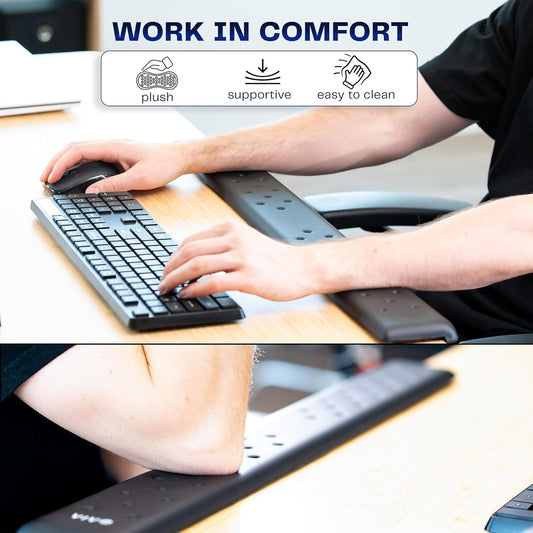 Black Ergonomic Long 30 in Wrist Pad, DESK-WR30