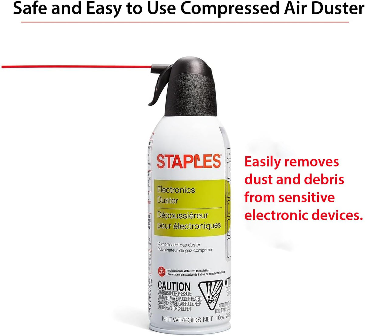 Compressed Air Duster, 10 oz Can, Electronics & Keyboards, Office