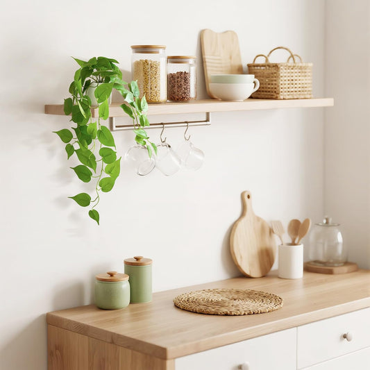 Fake Hanging Plants with Ceramic Pot, 25" Artificial Plants Indoor