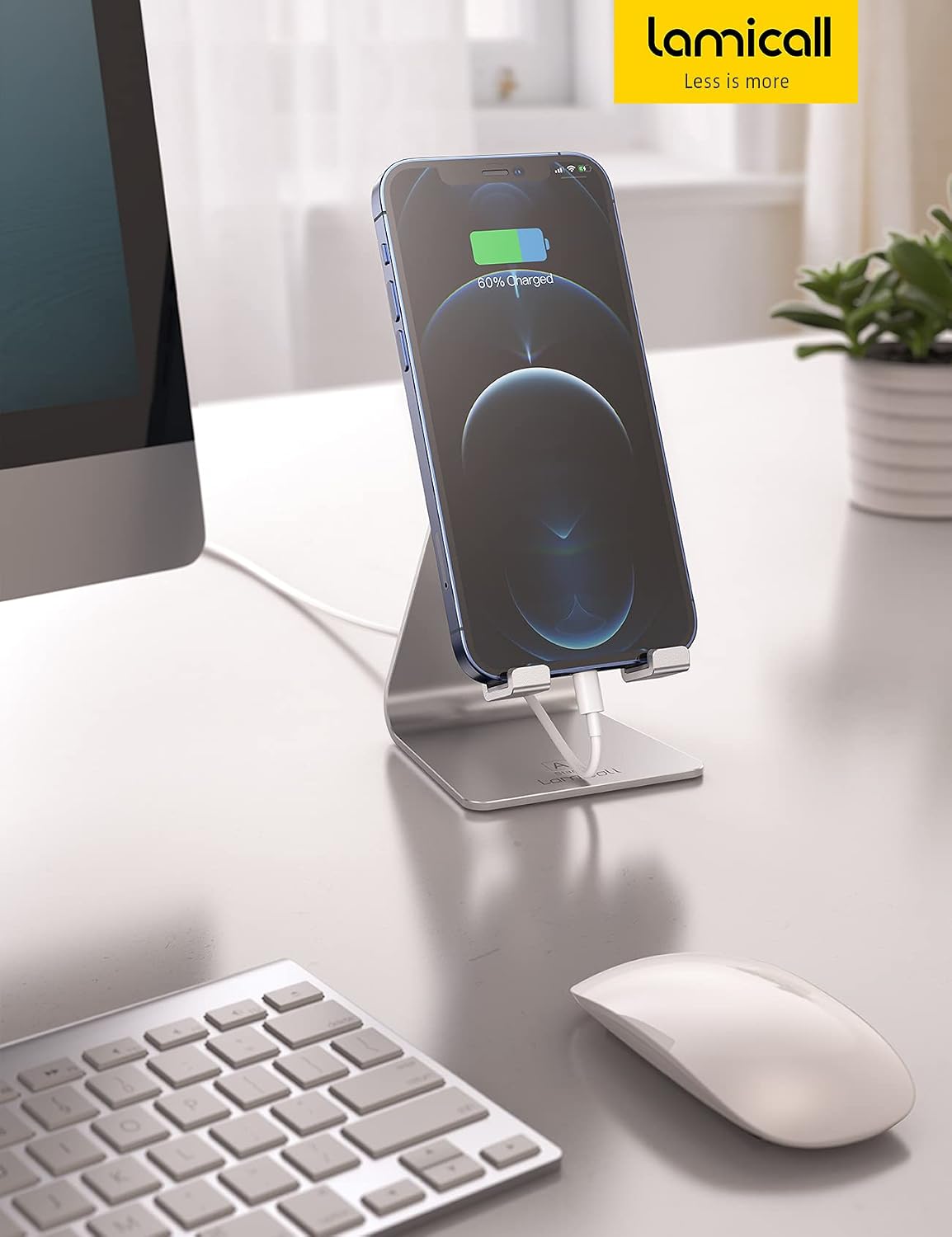 Aluminum Cell Phone Stand, Adjustable Desk Phone Holder for iPhone
