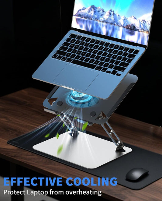 Adjustable Laptop Cooling Pad, 4 USB 3.0 Hubs, 10-16", Silver