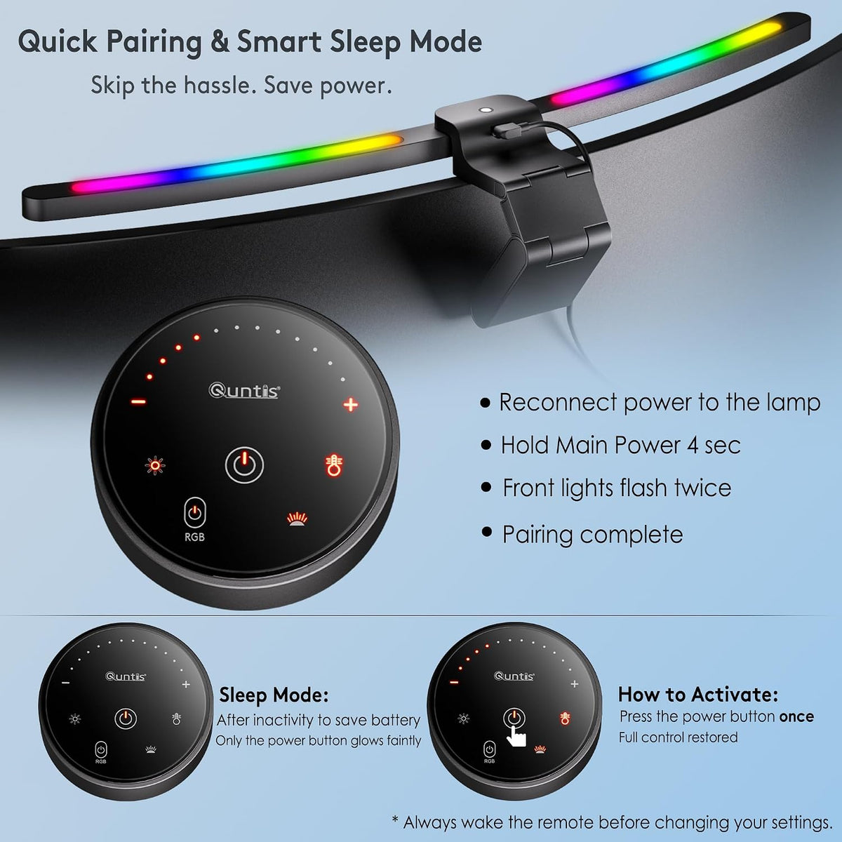 Curved Monitor Light Bar 15 RGB Backlight for 34"+ Screens, Computer Bar Lights Foldable Dual Light with Color Temperature Brightness Stepless Dimming, No Glare Desk Lamp for Home Office Gaming
