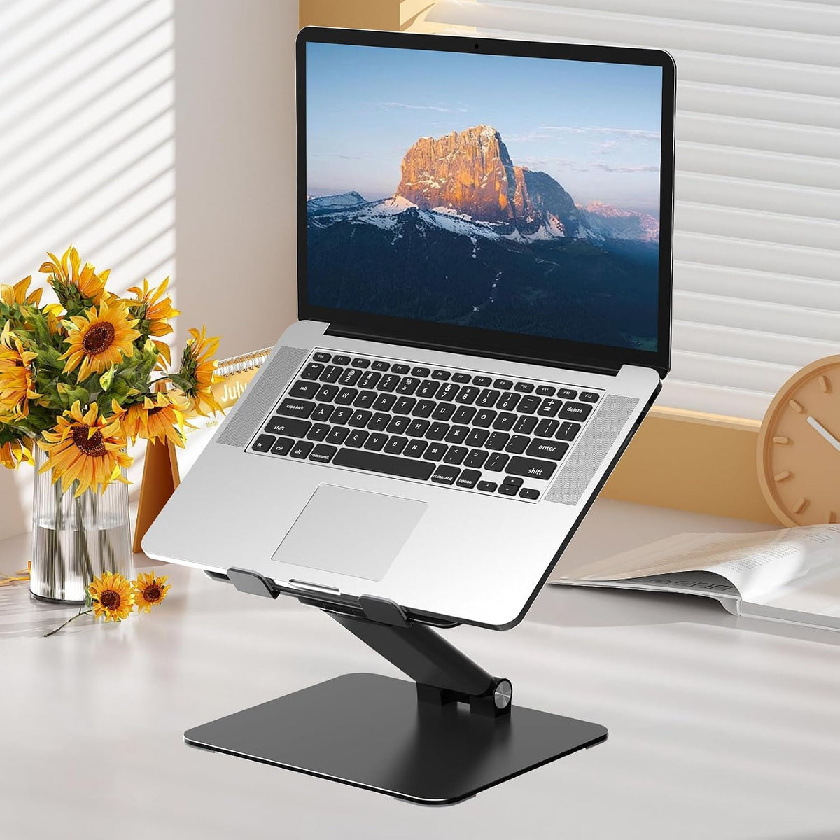 Adjustable Laptop Stand for Desk, Metal Foldable Laptop Riser