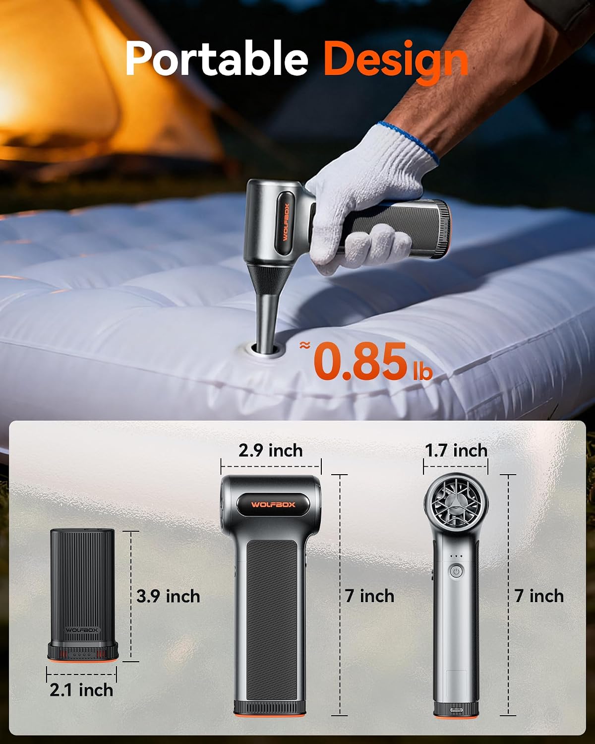 MF200 Compressed Air Duster, Removable Battery, Car Cleaning, Home