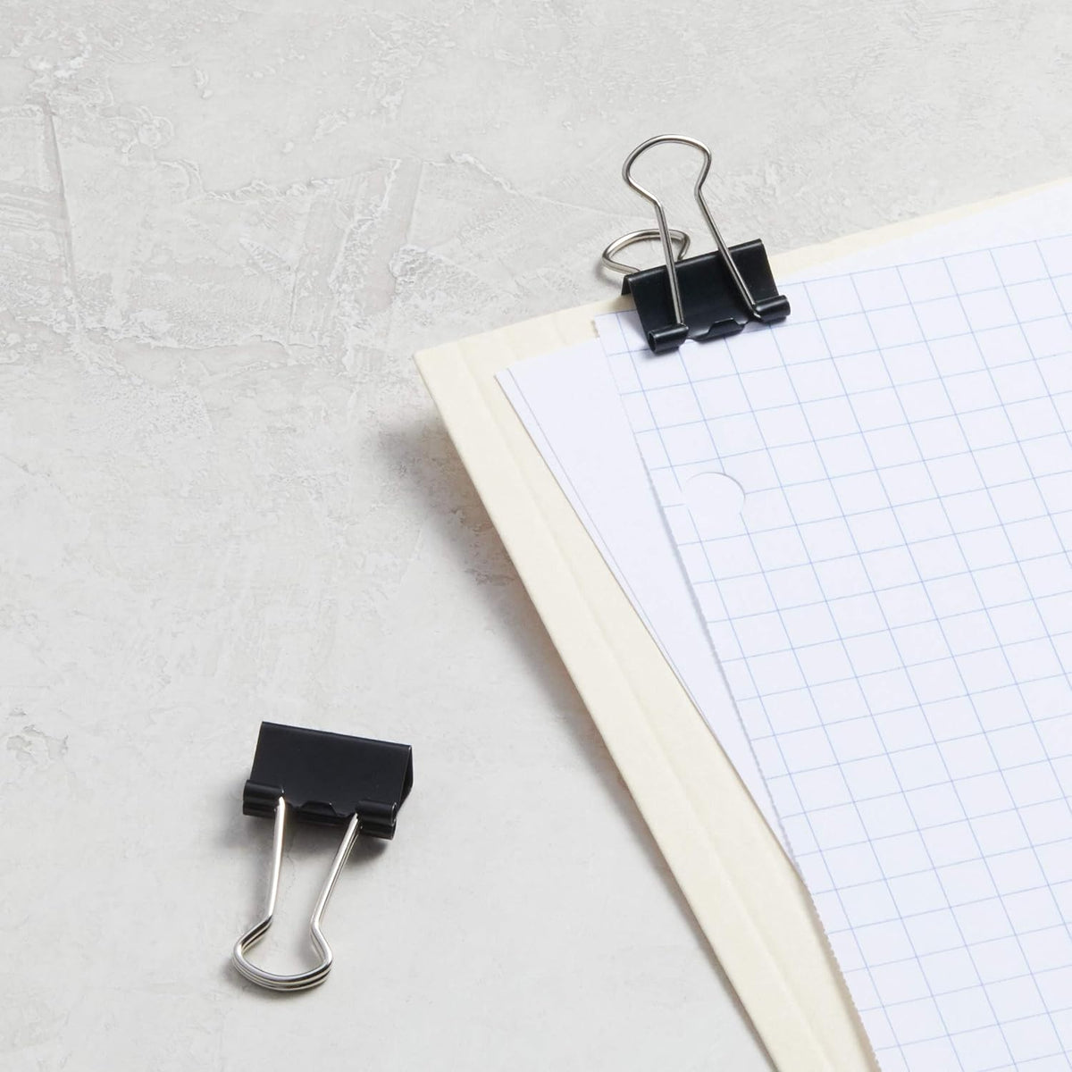Sturdy Binder Clips, Office Supplies, Small 0.75 in, Document Organizing, School Supplies, Black