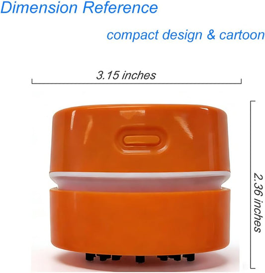 Mini Desk Vacuum Cleaner, Handheld Cordless๏ผUSB Charging,Orange.