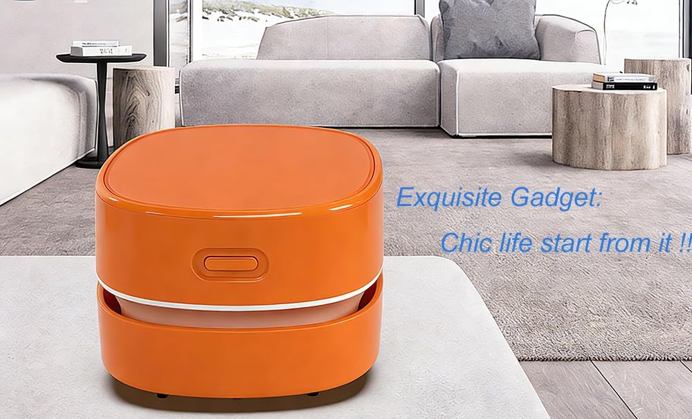 Mini Desk Vacuum Cleaner, Handheld Cordless,USB Charging,Orange.