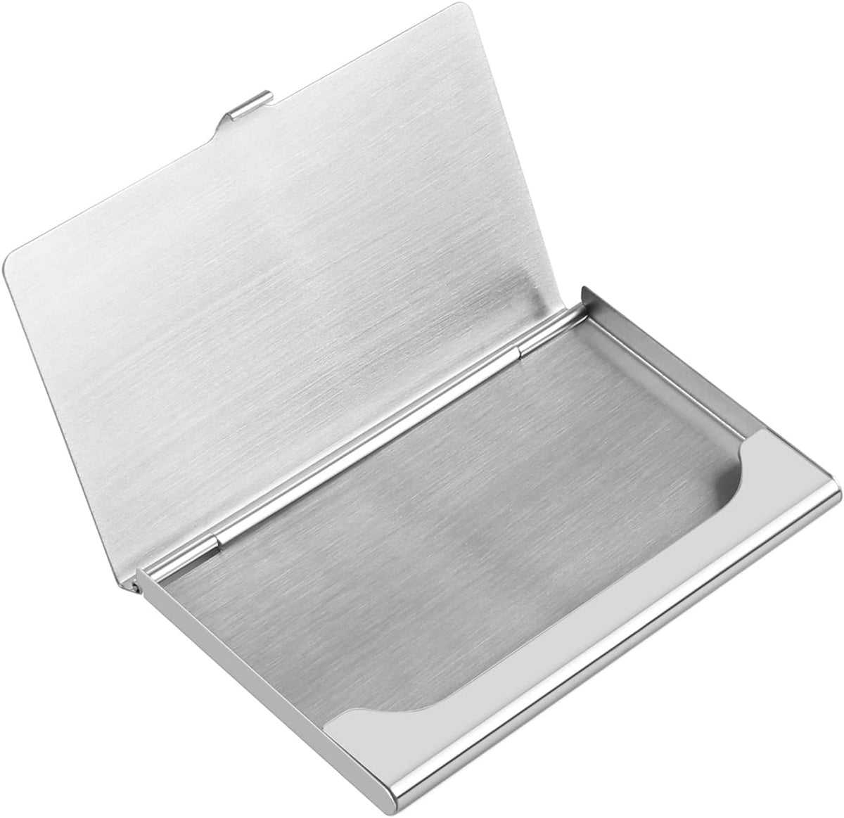 Slim Business Card Case for Men & Women, Pocket Metal Case, Professional Stainless Steel Business Card Holders, Purse Name Card Holder, Buckle Style Shut, Black