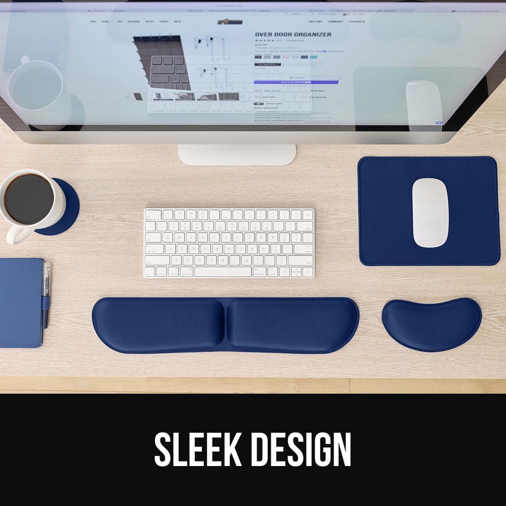 Memory Foam Wrist Rest for Computer Keyboard, 2 Piece Black