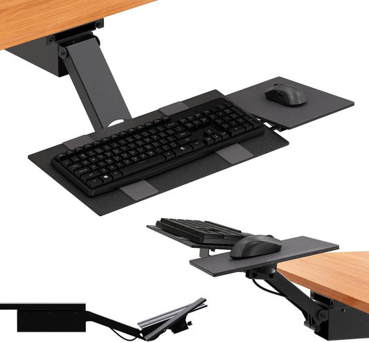 Under Desk Keyboard Tray Slide Out & Keyboard Holder