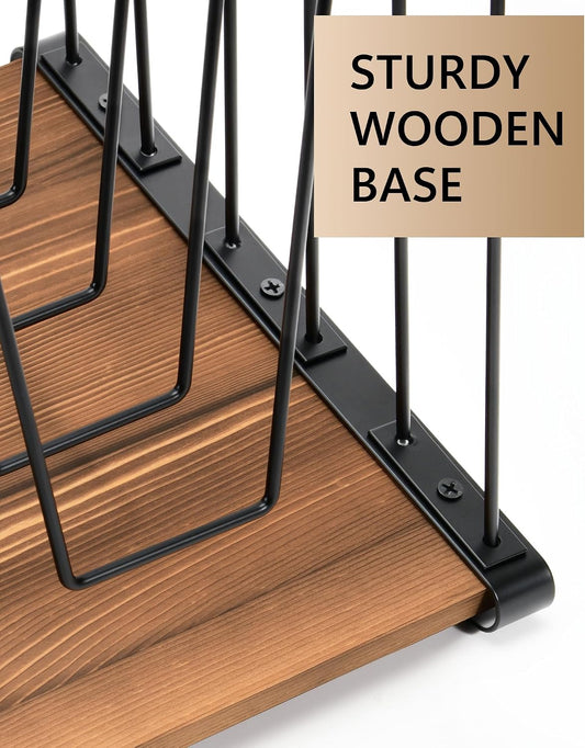Inclined Desk File Organizer, 5-Section Desktop File Folder Holder