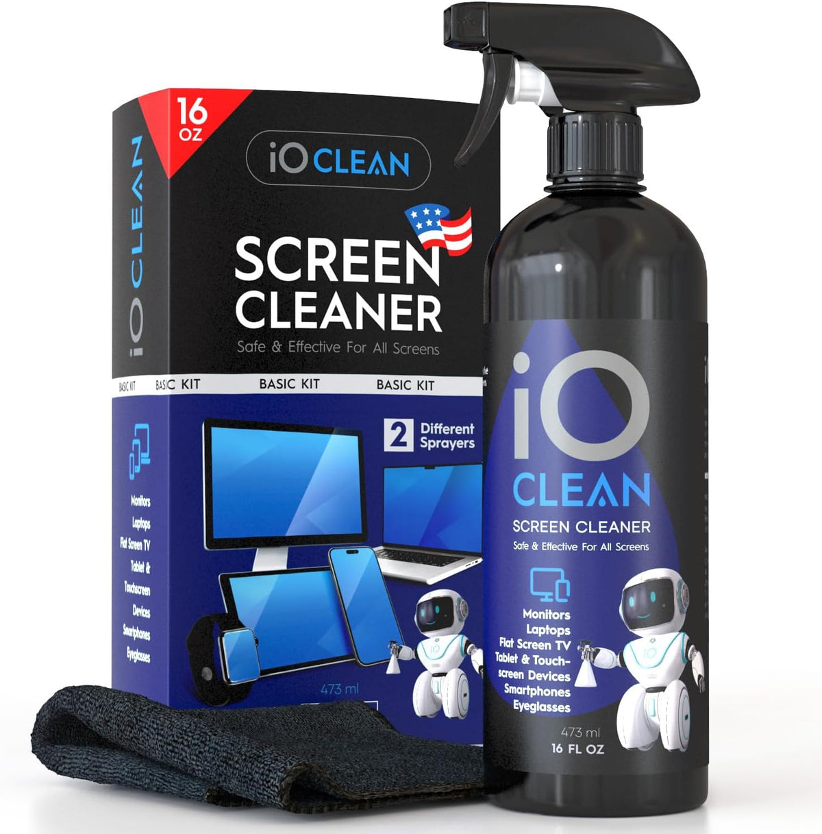 Screen Cleaner Spray (16oz+16oz) – Cleaning Kit for LCD LED OLED TV