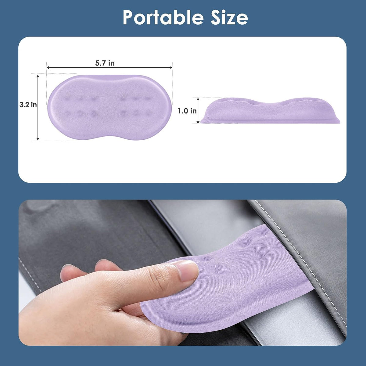 Mouse Wrist Rest, Desk Wrist Pad for Mouse, Comfortable Computer Mouse Wrist Support, Ergonomic Wrist Rest with Memory Foam Fillings, Non-Slip Base (Black)