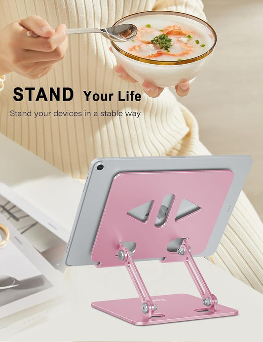 Tablet Stand for Desk,Adjustable Tablet Holder,Rose Gold