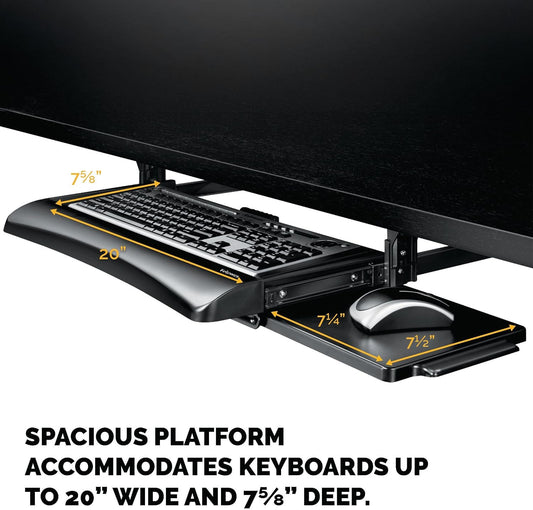 Fellowes Office Suites Underdesk Keyboard Drawer, Black/Silver (9140305)