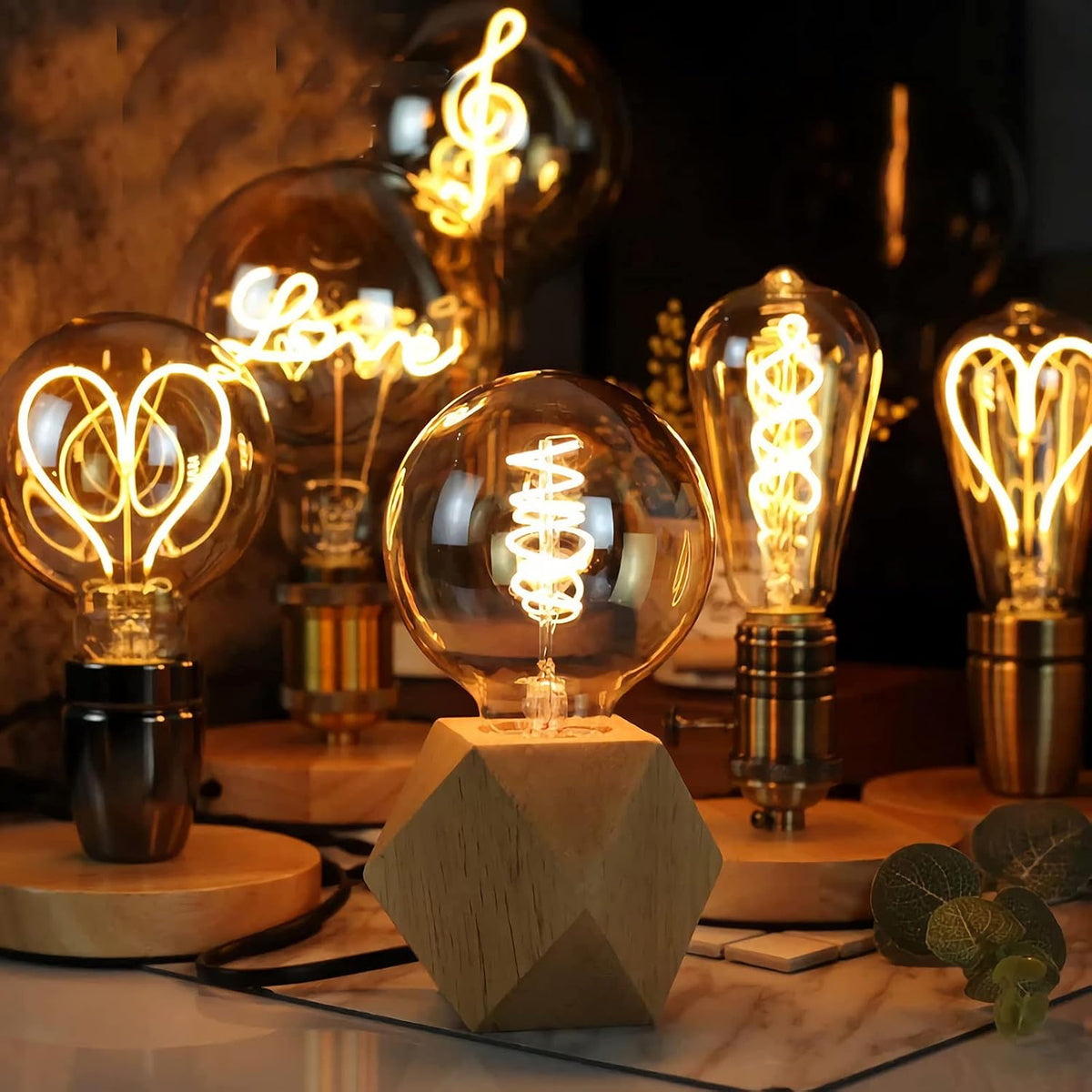 Small Wood Table Lamp, Bedside Lamp with Diamond Wooden Base E26 60W Industrial Night Light Boho Deco for Bedroom, Living Room or Office(No Bulb)