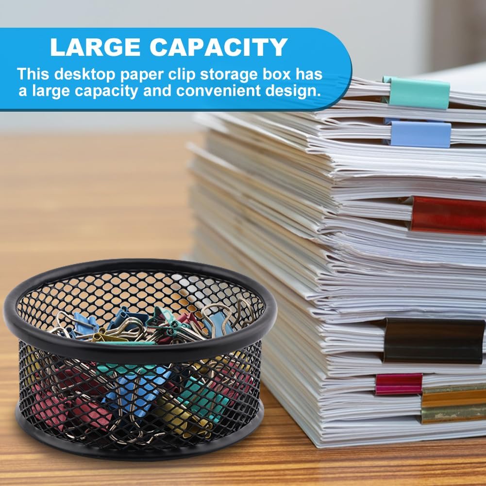 2 Pack Mesh Paper Clip Holder for Desk Office Organizer