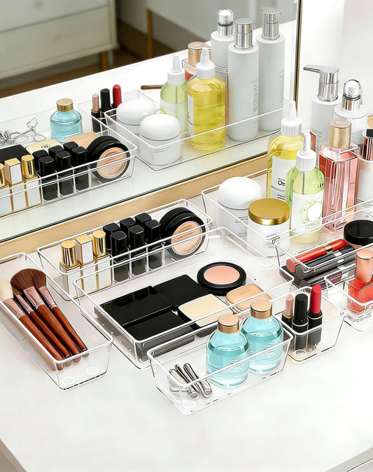 45P Makeup Desk Drawer Organizers Set for Vanity, Bathroom, Kitchen
