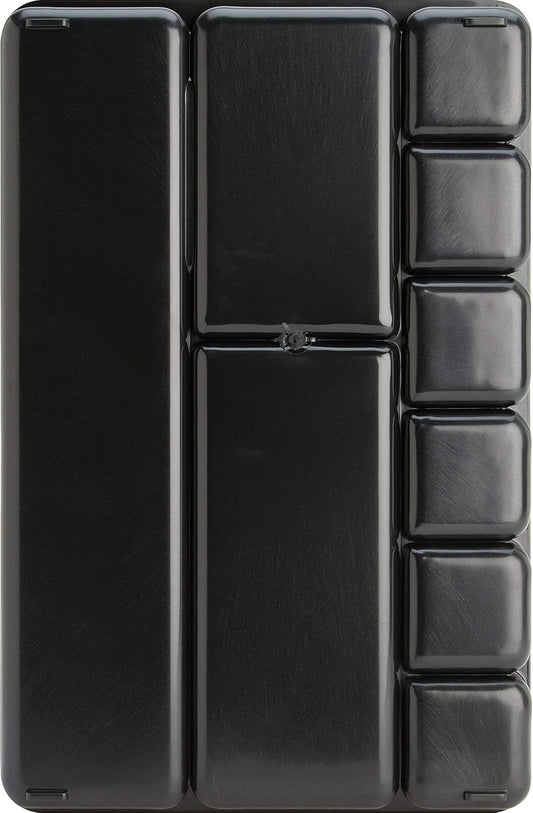 Drawer Tray Organizer, 9-Compartments, 9.38" x 14" x 1.25", Plastic, Black