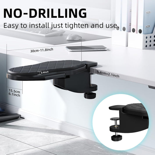 Ergonomics Desk Extender Tray, Table Mount Arm Wrist Rest Shelf