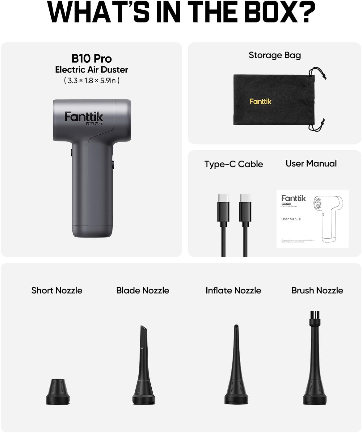 B10 Pro Electric Air Duster (Grey)