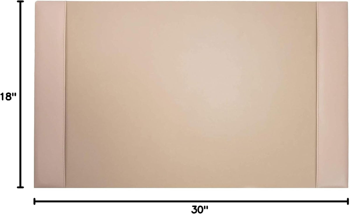 Bonded Pad with Side Rails Luxury Leather Desk Blotter for Writing, 30 x 18 (Navy Blue)