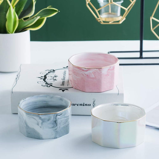 Paper Clip Holder Ceramic Marbling Paper Clip Dispenser for Desk Paper Clip Organizer Office Binder Clip Holder (Pink)