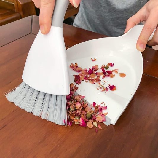 Dust pan Broom Brush Dustpan - Dustpan and Brush Set,Mini dust Pans with Brush,Dust Pan and Brush Set for Table, Key Board, Cat, Dog and Other Pets, Dust Pan Brush Nesting Tiny Cleaning Broom(Gray)