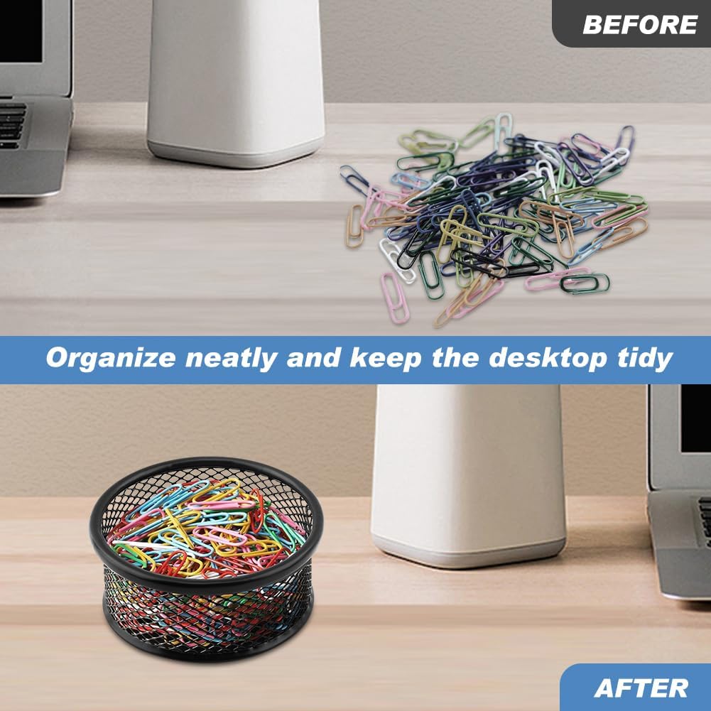 4pcs Paper Clip Holder - Mesh Stackable PaperClip Organizer for Desk