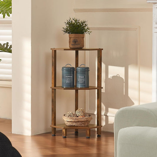 3-Tier Corner Shelf, Brown