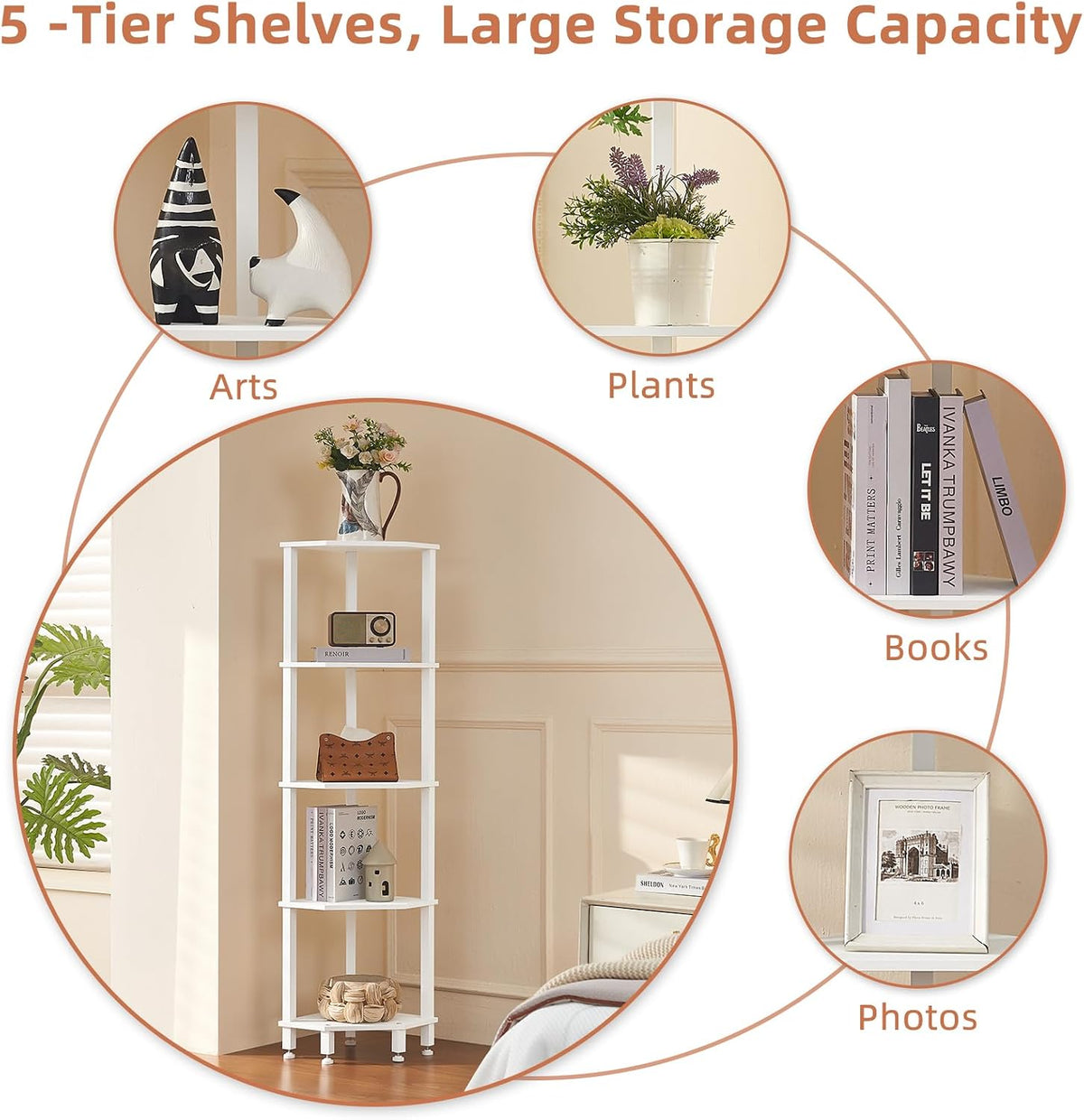 3-Tier Corner Shelf, Brown