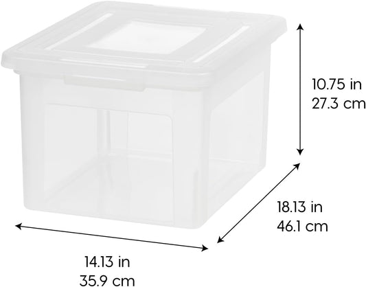 35 Qt. Letter/Legal File Box with Latching Lid, Clear