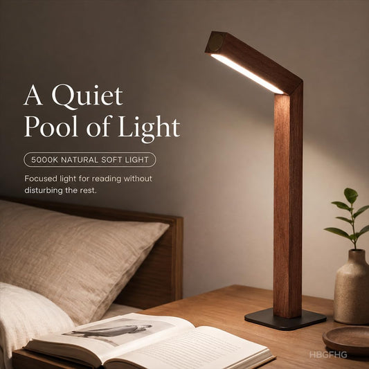 Wooden Desk Lamp Magnetic Wall Mount Rechargeable Home Office-Sapele
