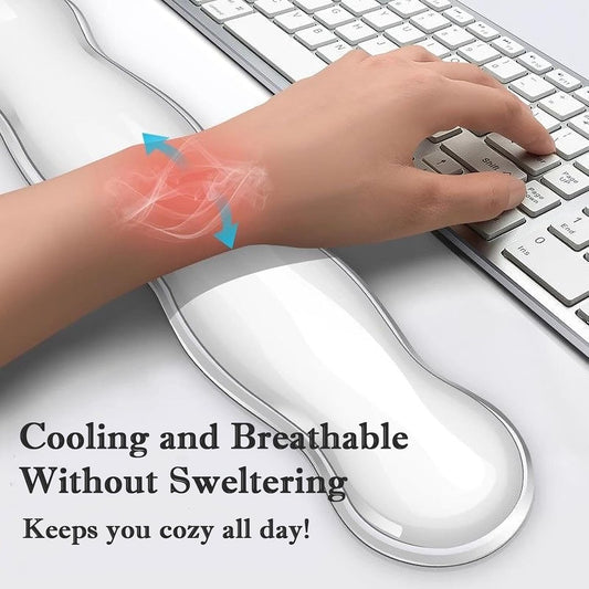 Update Gel Keyboard Wrist Rest & Mouse Wrist Rest Set – Silicone Wrist Support Pad for Pain Relief, Effortless Typing, Gaming, Computer, Laptop, Office – Anti-Slip Base, Easy to Clean