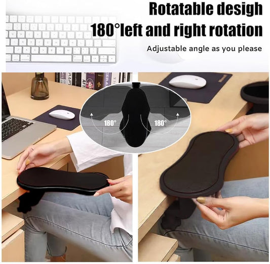 Arm Rest Support for Desk,180° Rotating Adjustable Computer Desk Armrest Extender,Desk Arm Wrist Rest Shelf Ergonomic Fatigue Relief Arm Rest