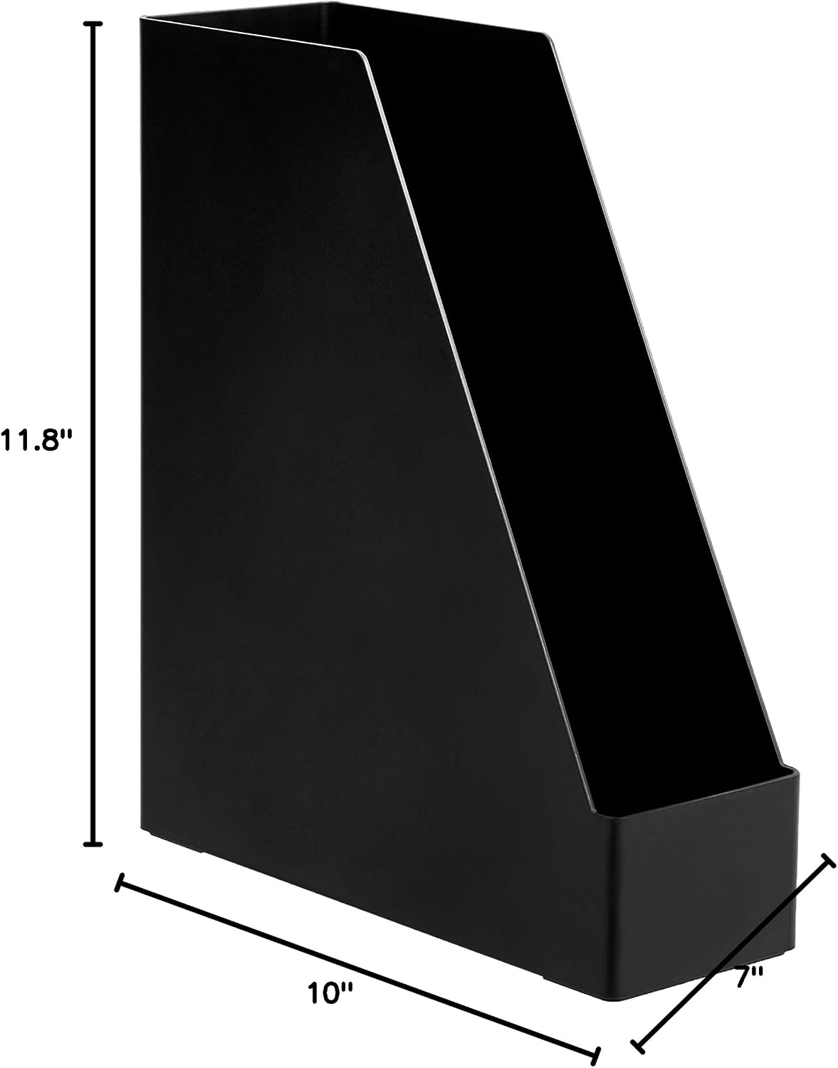 Plastic Desk Organizer Vertical Magazine Rack and File Holder, Black