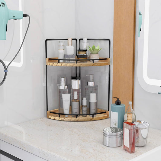 Corner Bathroom Counter Organizer,Vanity Countertop Storage Shelf